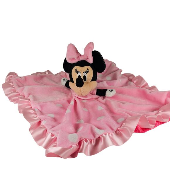 Disney Baby Minnie Mouse Lovey Pink Polka Dot Security Blanket 2012 Plush - Picture 4 of 11